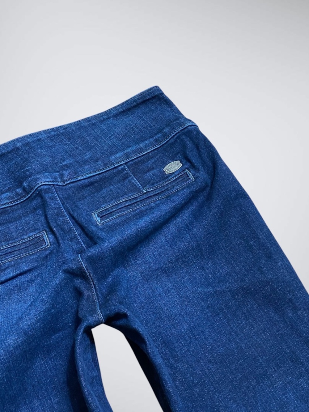 VTG Y2k Guess Ultra Low Rise Side Zipper Flare Trouser Denim Pants - Picture 5 of 10